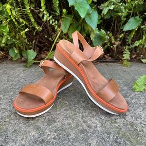 Cole Haan | OG Flatform Wedge Sandal | Peacan Leather/Nylon Wedge Size 7 B